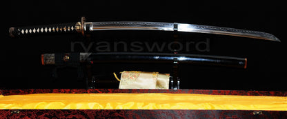 T10 Steel Clay Tempered Katana Japanese sword for samurai full tang battle ready razor sharp Wave style