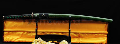 T10 Steel Clay Tempered Katana japanese sword for samurai battle ready brass tsuba