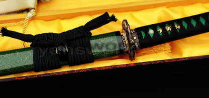 T10 Steel Clay Tempered Katana japanese sword for samurai battle ready brass tsuba