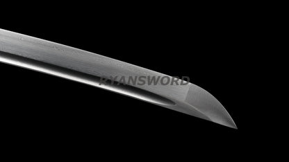 Wakizashi Damascus Folded Steel Blade Copper Eagle Tsuba Sharp full tang