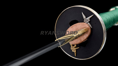 Japanese Sword Set Katana+Wakizashi+Tanto Honsanmai Rayskin Saya Copper Fittings