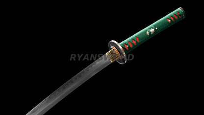 Japanese Sword Set Katana+Wakizashi+Tanto Honsanmai Rayskin Saya Copper Fittings