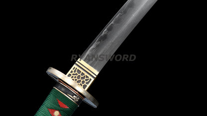 Japanese Sword Set Katana+Wakizashi+Tanto Honsanmai Rayskin Saya Copper Fittings