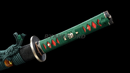 Japanese Sword Set Katana+Wakizashi+Tanto Honsanmai Rayskin Saya Copper Fittings