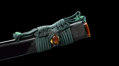 Japanese Sword Set Katana+Wakizashi+Tanto Honsanmai Rayskin Saya Copper Fittings