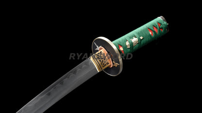 Japanese Sword Set Katana+Wakizashi+Tanto Honsanmai Rayskin Saya Copper Fittings