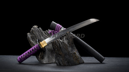Japanese Sword Set Katana+Wakizashi+Tanto Honsanmai Clay Tempered