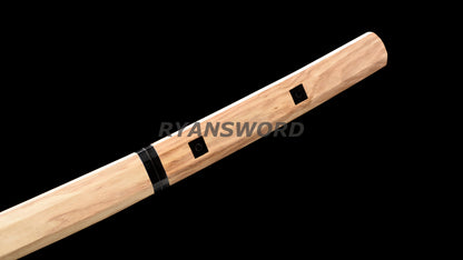 Katana Japanese Sword Shirasaya 1095 Steel Clay Tempered Mirrorlike Bright Blade