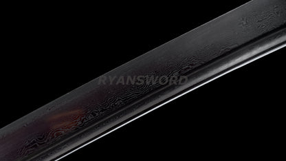 Black Blade Folded Steel Wakizashi Iron Tsuba Sharp full tang