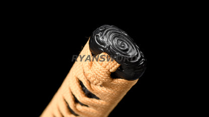 Wakizashi  T10  Steel Black Blade Iron Tsuba full tang Japanese sword