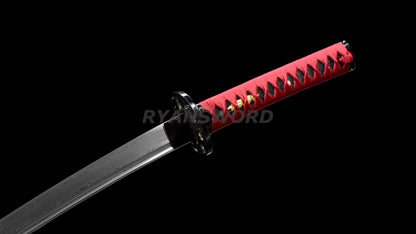 Wakizashi Damascus Folded Steel Full Tang japanese sword for samurai sharp