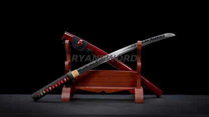 Wakizashi Japanese Sword Clay Tempered T10 Steel Shell Inlaid Saya Heavy Cutting
