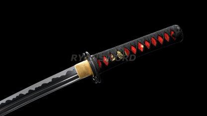 Wakizashi Japanese Sword Clay Tempered T10 Steel Shell Inlaid Saya Heavy Cutting