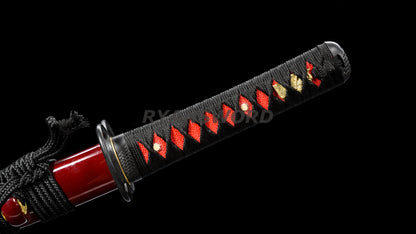 Wakizashi Japanese Sword Clay Tempered T10 Steel Shell Inlaid Saya Heavy Cutting