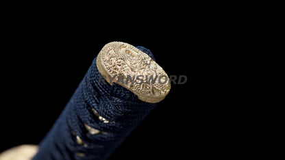 Japanese Wakizashi Silver Tsuba Clay Tempered Unokubi-Zukuri Blade Battle Ready