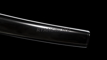 Clay Tempered Wakizashi 1095 Carbon Steel Blade Rayskin Saya full tang sharp