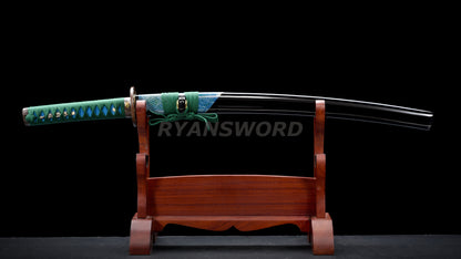 Clay Tempered Wakizashi Japanese Sword  T10 Steel Blade Copper Tsuba Heavy Cutting