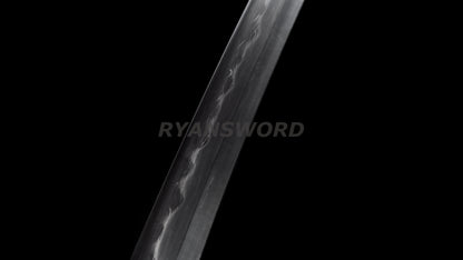 Japanese Sword Set Katana+Wakizashi+Tanto Honsanmai Clay Tempered Full Rayskin Saya