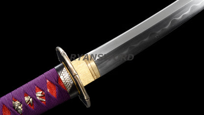 Japanese Sword Set Katana+Wakizashi+Tanto Honsanmai Clay Tempered Full Rayskin Saya