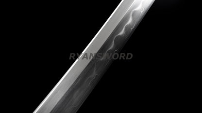 Japanese Sword Set Katana+Wakizashi+Tanto Honsanmai Clay Tempered Full Rayskin Saya