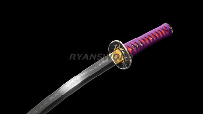 Japanese Sword Set Katana+Wakizashi+Tanto Honsanmai Clay Tempered Full Rayskin Saya