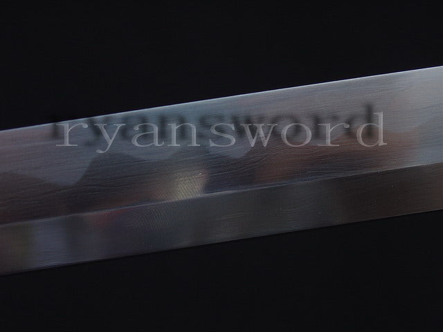 Katana 1095 High Carbon Steel silver plated tsuba full tang sharp battle ready blade